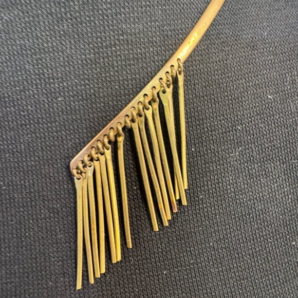 Brass Fringe Collar Necklace With Open Design - Picture 2 of 4